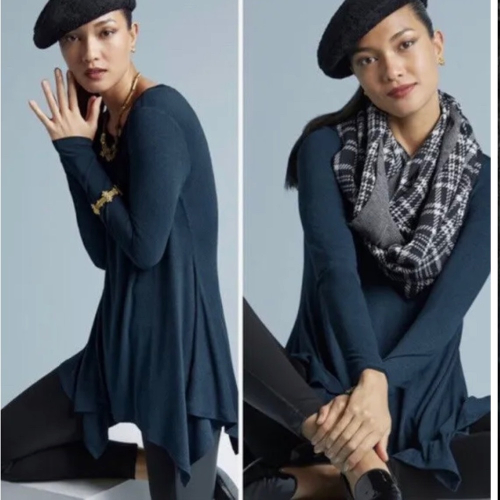 CAbi teal half time handkerchief tunic size medium